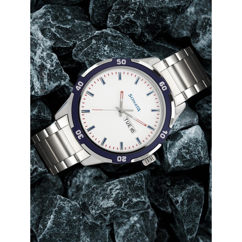 Sonata Men White Analogue Watch NN7138KM02
