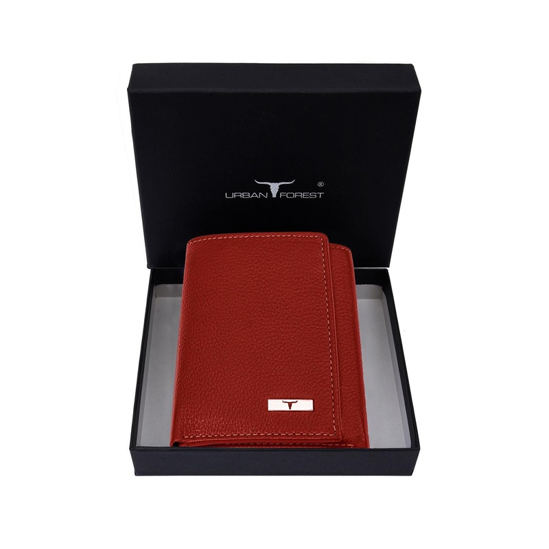 URBAN FOREST Men Leather Three Fold Wallet