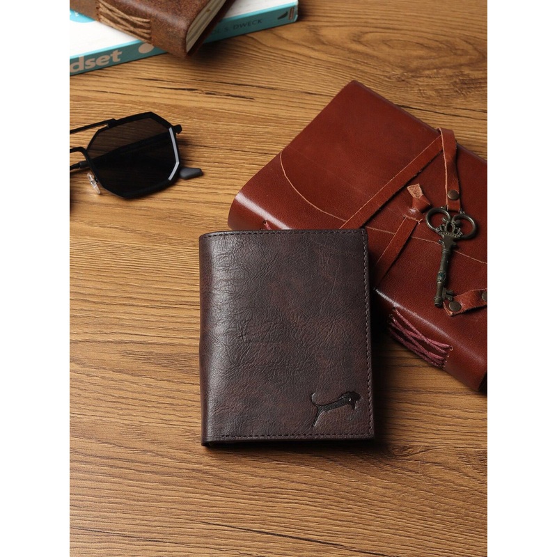 WILD EDGE Men Brand Logo Water Resistant RFID Two Fold Wallet