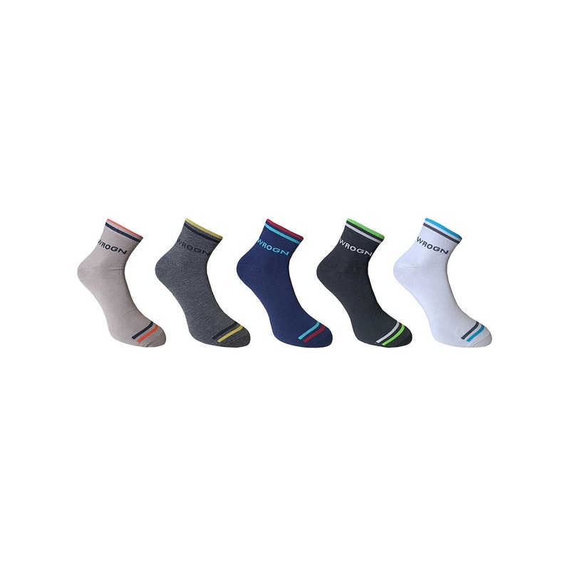 WROGN Men Pack Of 5 Patterned Ankle Length Socks