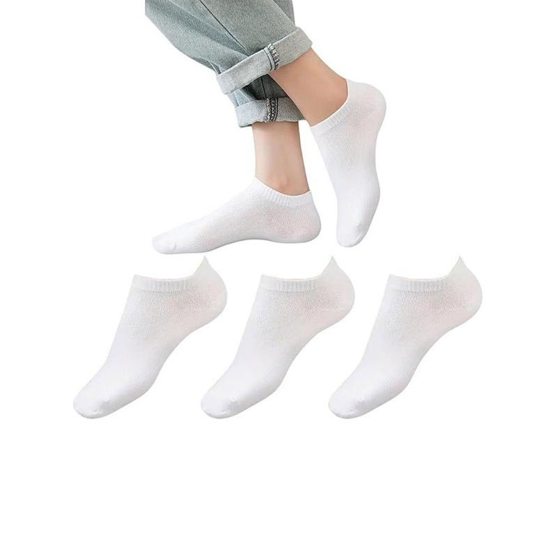 ZEDGORA Unisex Pack Of 3 Solid NoShow Cotton Socks
