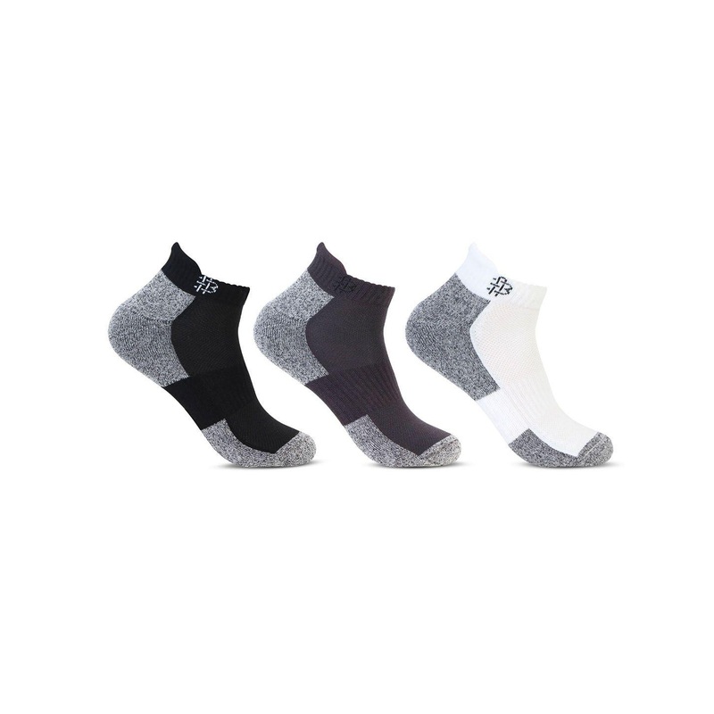 Bonjour Men Pack Of 3 Colourblocked Ankle Length Socks