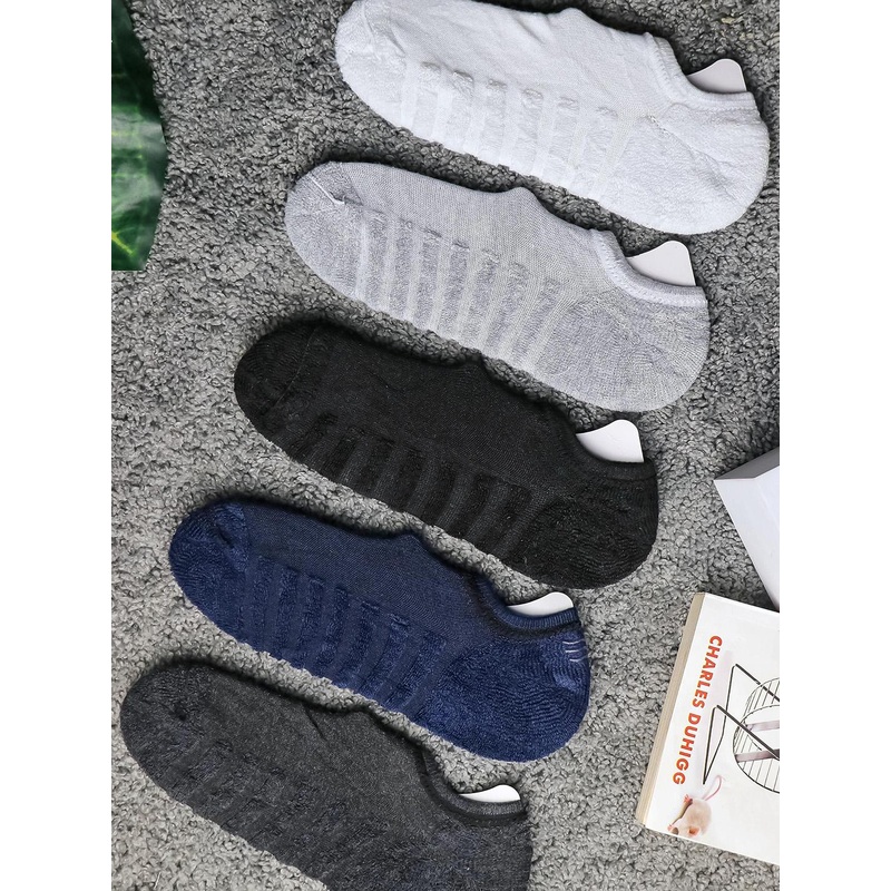 Brauch Men Pack Of 5 Cotton Shoe Liners Socks