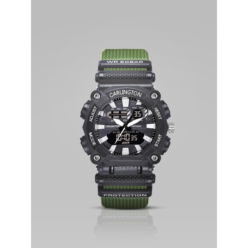 CARLINGTON Men Dial & Straps Analogue and Digital Watch CT 3311 Green