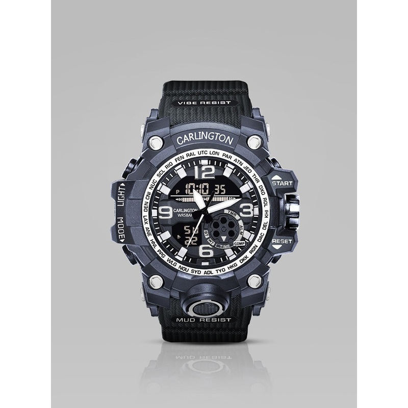 CARLINGTON Men Dial & Straps Analogue and Digital Watch CT 3355 Black