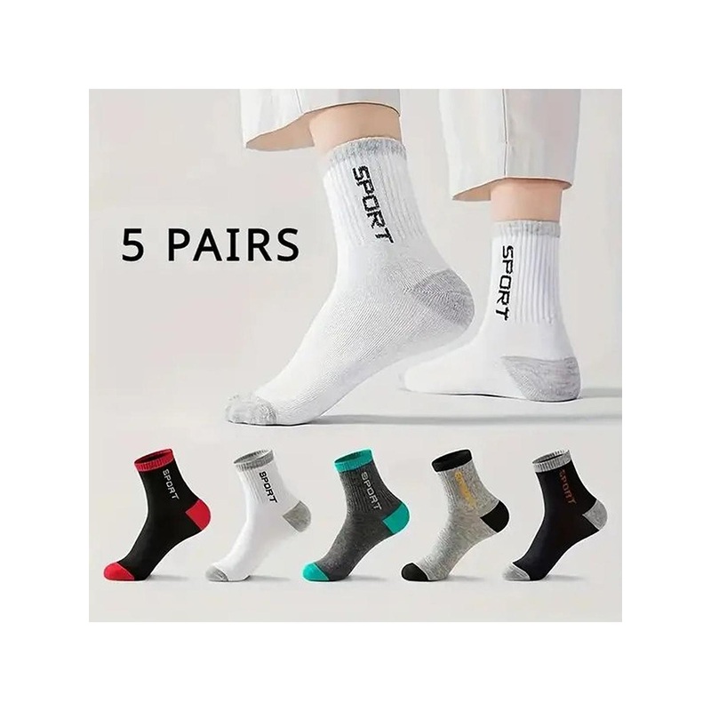 CAVENDERS Men Pack Of 5 Patterned Ankle Length Sports Socks