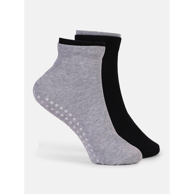 CULT Unisex Pack Of 2 Solid Anti-skid Yoga Socks