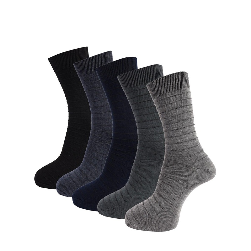 Dollar Socks Men Assorted Pack of 5 Self Design Cotton Full Length Socks