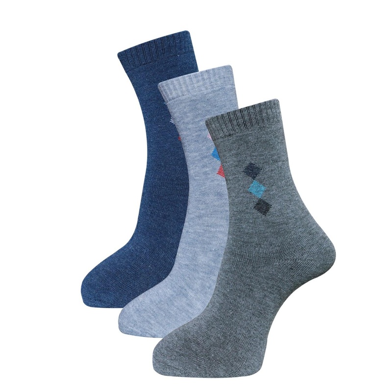 Dollar Socks Men Pack Of 3 Wool Anti-Odour Calf-Length Socks