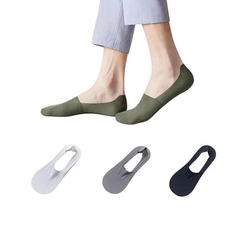 Eleg & Stilance Men Pack of 3 No Show Invisible Anti-Slip Grip Socks