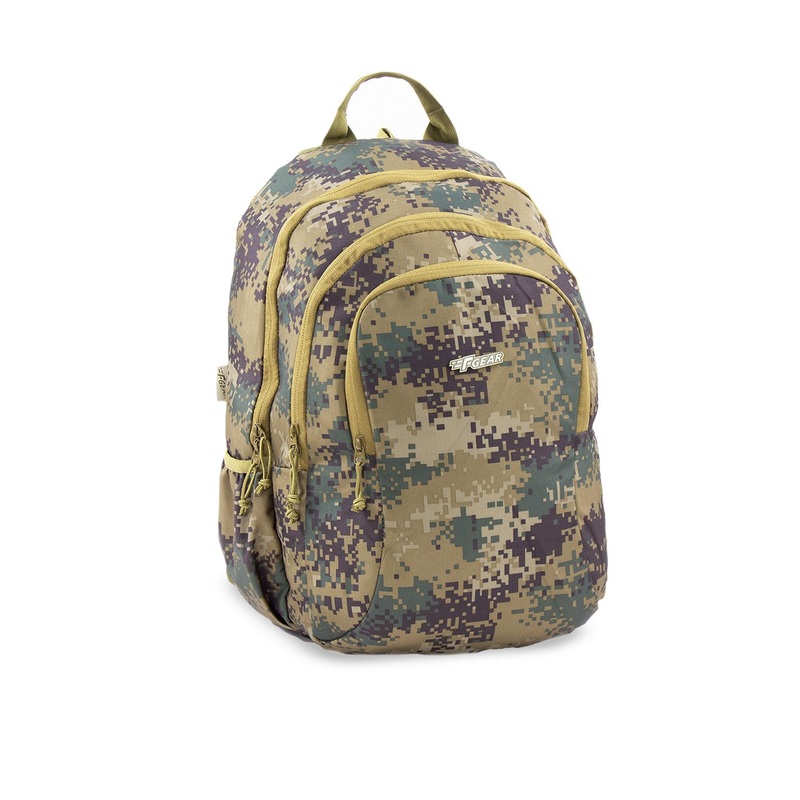 F Gear Unisex Brown & Green Military Crusader Marpat Graphic Printed Backpack
