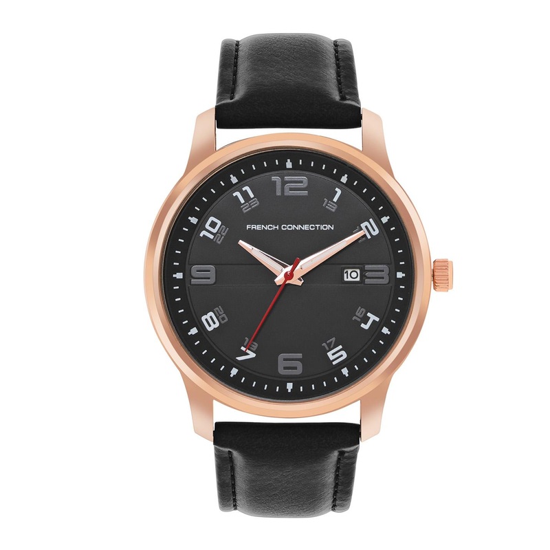 French Connection Men Dial & Leather Straps Analogue Watch FCN00046E