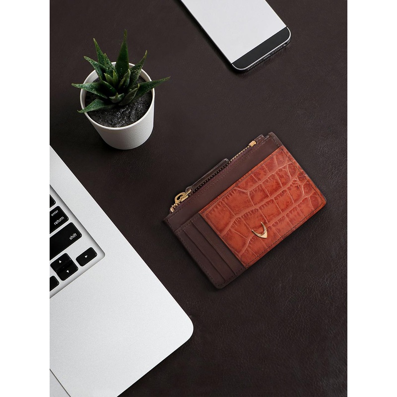 Hidesign Men Tan & Brown Textured Leather Two Fold Wallet
