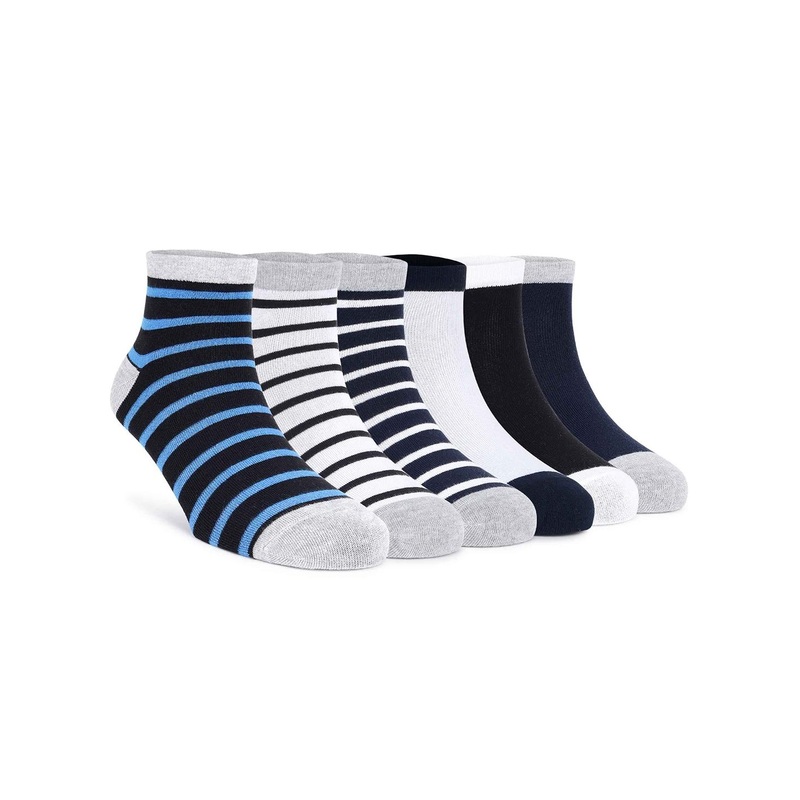 Mast & Harbour Men Pack Of 6 Patterned Cotton Ankle Length Socks