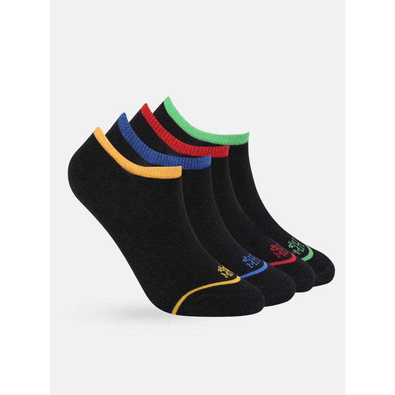 Mast & Harbour Men Set of 4 Contrast Stripe Cotton Shoe Liners