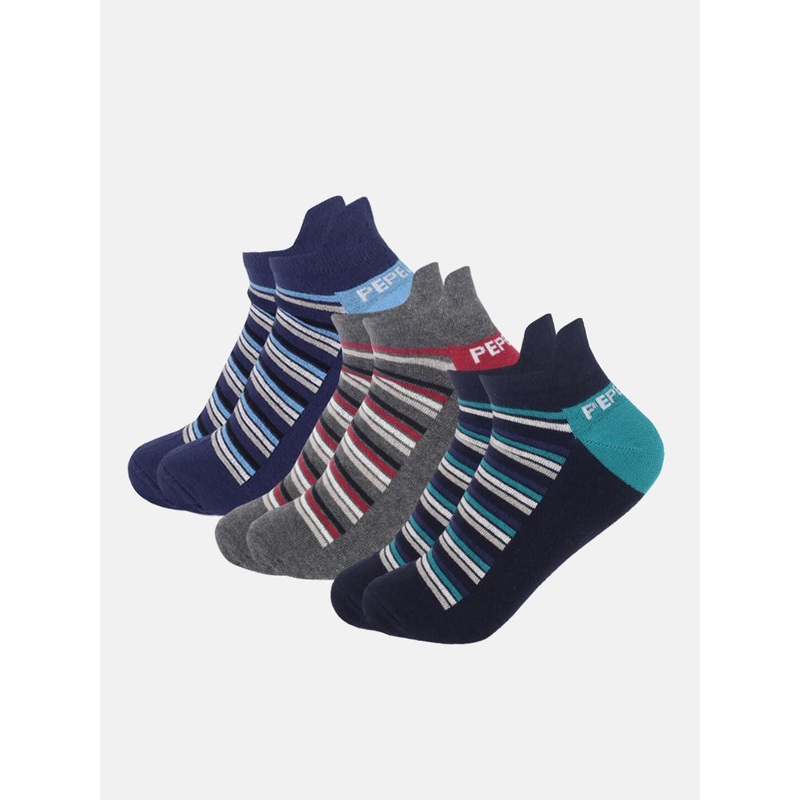 Pepe Jeans Men Pack Of 3 Anti Microbial Ankle Length Socks