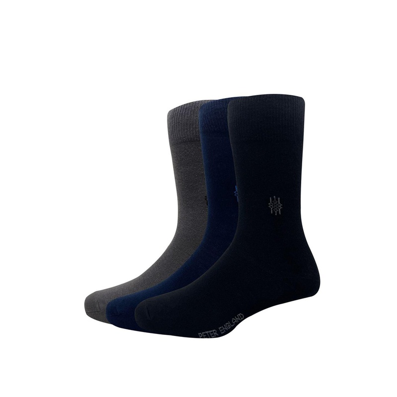 Peter England Men Pack of 3 Patterned Cotton Above Ankle Length Socks