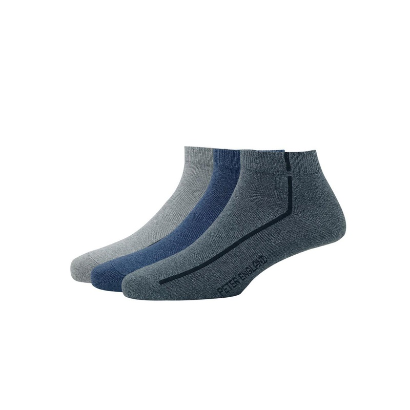 Peter England Men Pack Of 3 Striped Ankle-LengthSocks