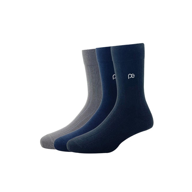 Peter England Men Set of 3 Multicoloured Patterned Calf-Length Socks