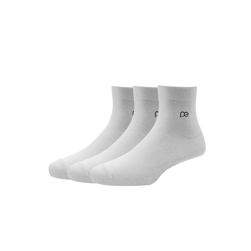 Peter England Men White Pack of 3 Cotton Above Ankle Length Socks