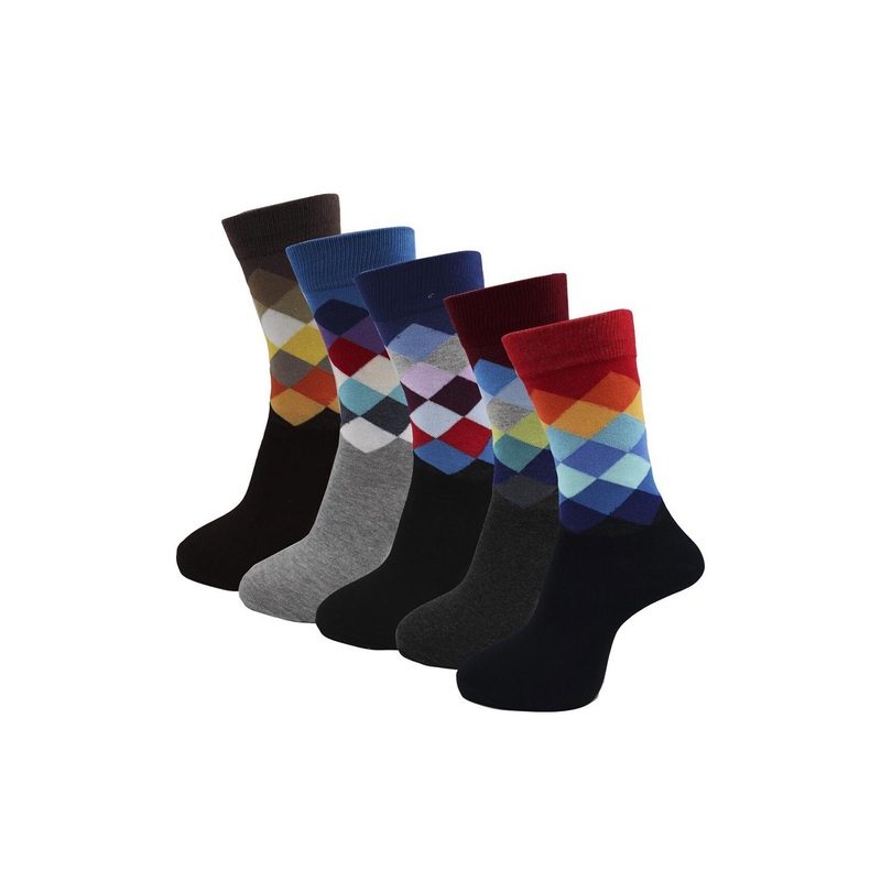 RC. ROYAL CLASS Men Pack Of 5 Patterned Calf-Length Socks