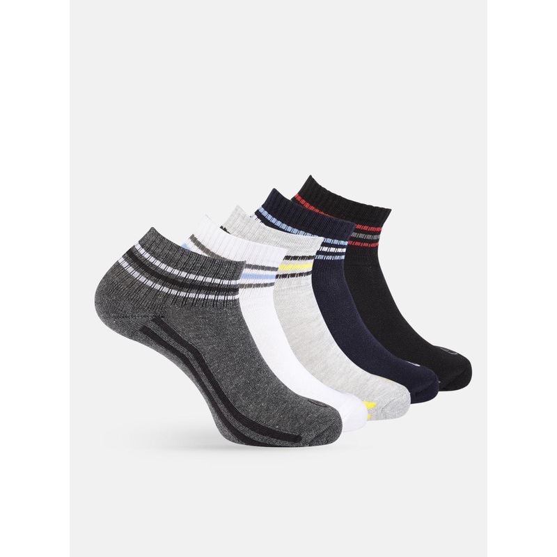 Roadster Men Pack of 5 Striped Ankle Length Socks
