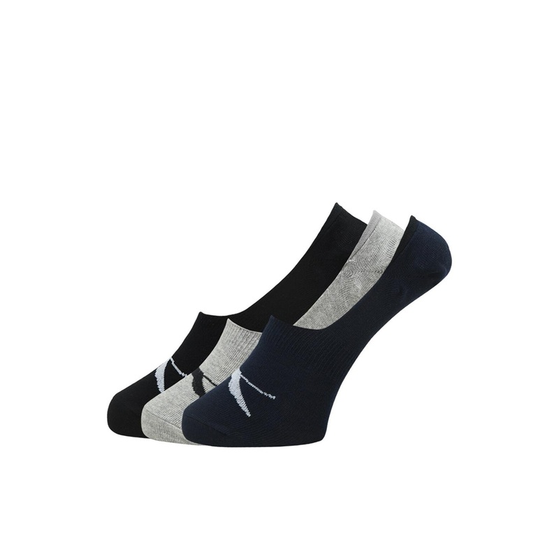 Slazenger Men Pack Of 3 Assorted Brand Logo Printed Light-Weight Shoe Liner Loafer Socks