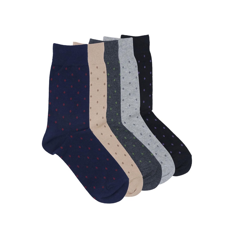 Socksxpress Men Pack of 5 Assorted Polka Calf-Length Socks