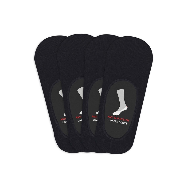 Socksxpress Pack of 4 Men AntiSlip Loafer Shoeliner Socks