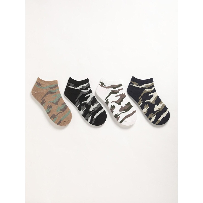 THE BEAR HOUSE Men Pack Of 4 Assorted Patterned Ankle Length Socks