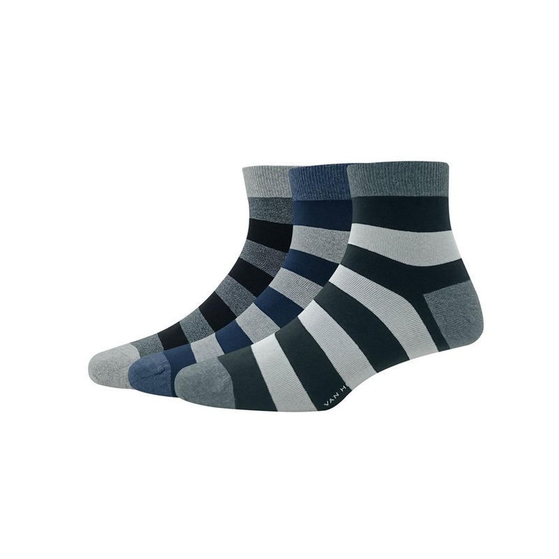 Van Heusen Men Pack Of 3 Color Blocked Cotton Above Ankle-Length Socks