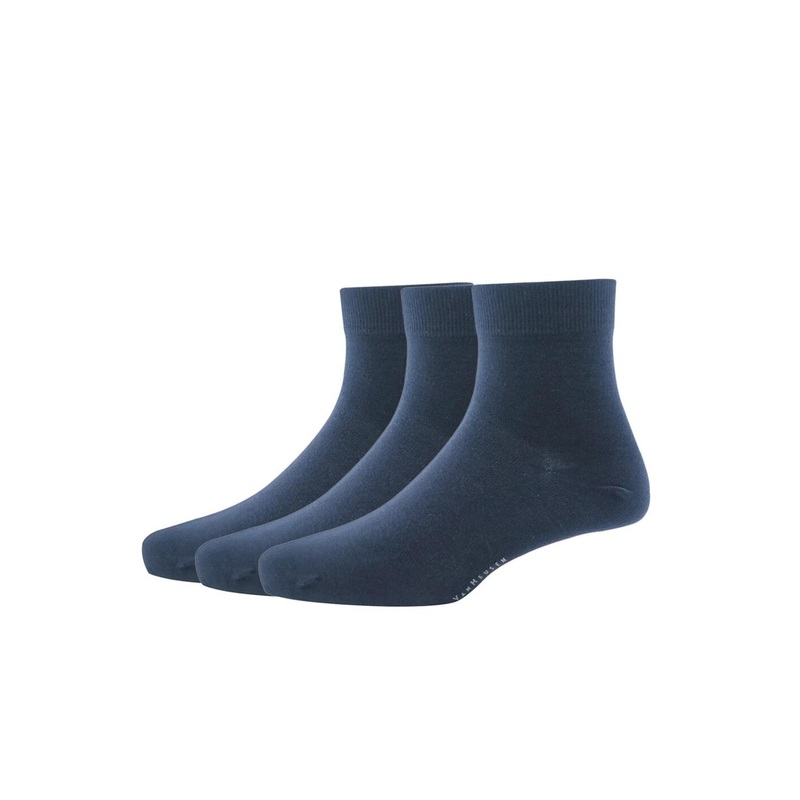 Van Heusen Men Pack Of 3 Navy Blue Solid Above Ankle-Length Socks