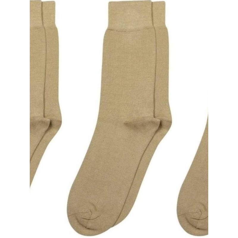 Akeeta Unisex Pack Of 3 Khaki Plain Full Length Socks