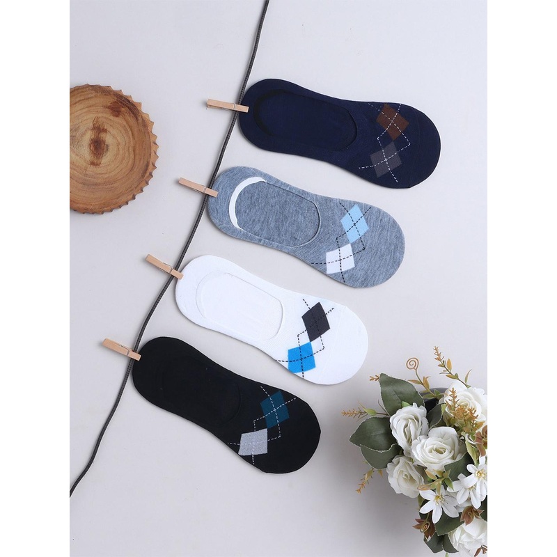 Baesd Pack of 4 Patterned Assorted Ankle Length Socks