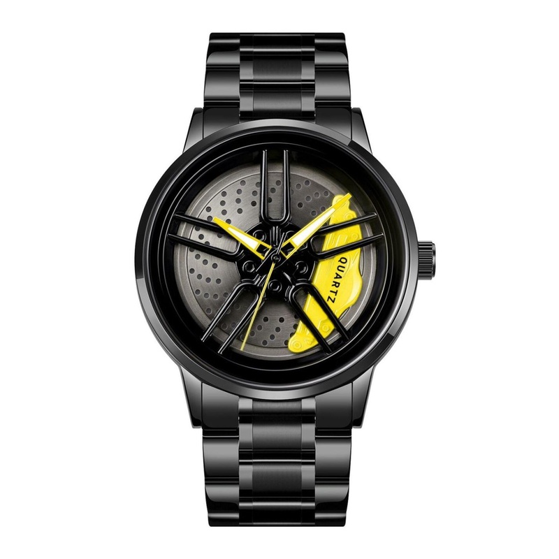 EMPERO Men Brass Patterned Dial & SS Wrap Around Straps Analogue Watches