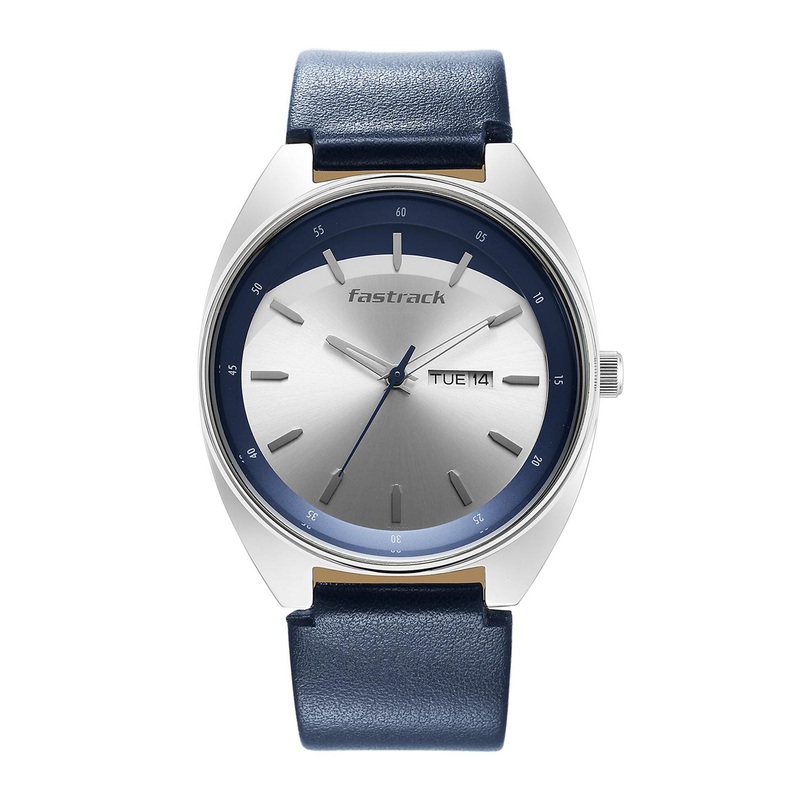 Fastrack Men Textured Dial & Leather Straps Analogue Watch 3292SL01