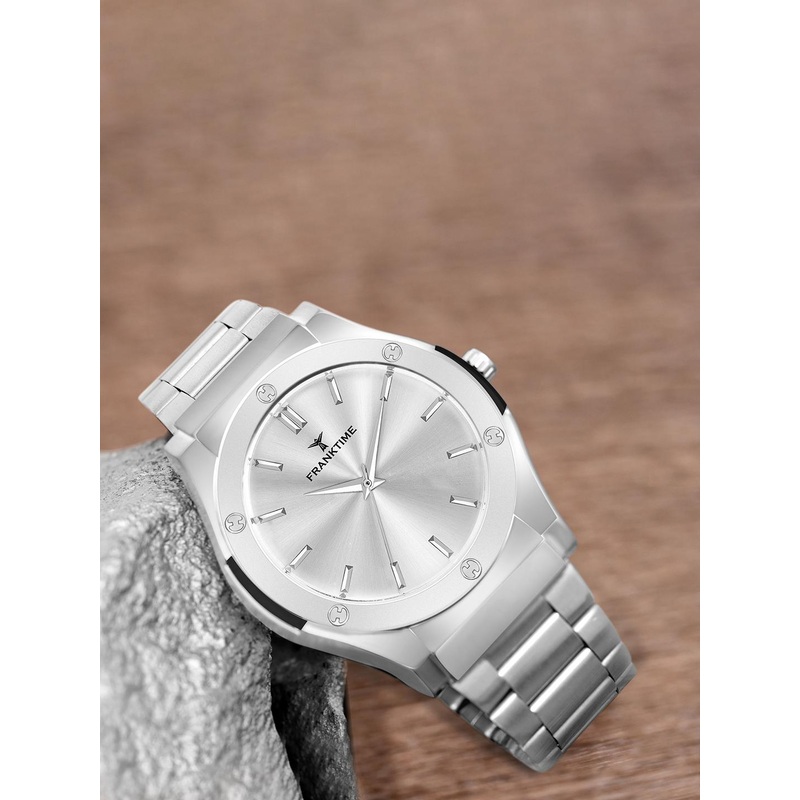 Franktime Men Brass Dial & Stainless Steel Bracelet Style Straps Analogue Watch FT-0032 SL