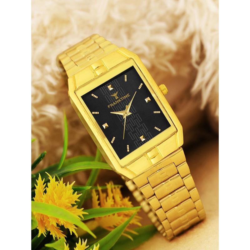 Franktime Men Brass Dial & Stainless Steel Straps Analogue Watch FT-0053 BLG