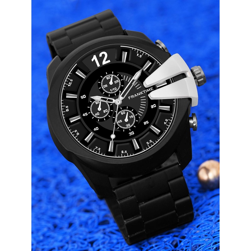 Franktime Men Brass Skeleton Dial & Stainless Steel Straps Analogue Watch FT-0008 S