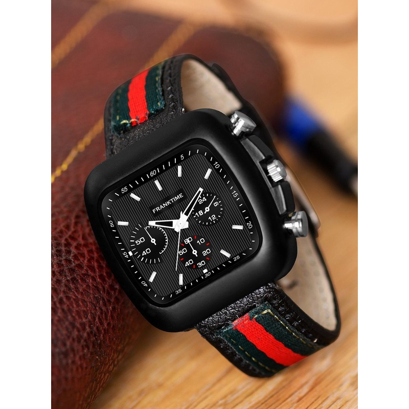 Franktime Men Dial Leather Bracelet Style Straps Analogue Watch FT-0002