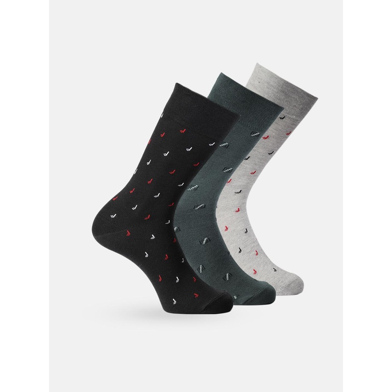 INVICTUS Men Set of 3 Patterned Calf-Length Socks
