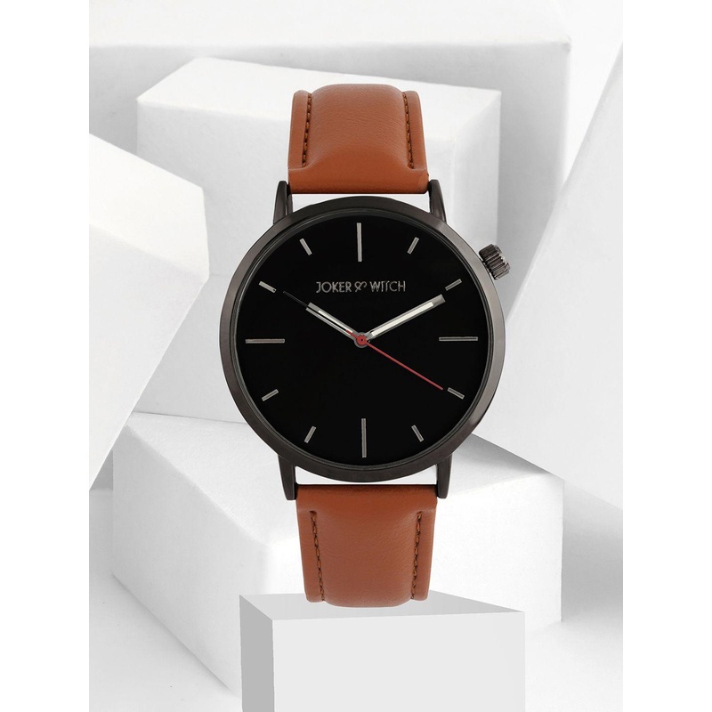 JOKER & WITCH Men Dial & Leather Bracelet Style Straps Analogue Watch AMWW458_M