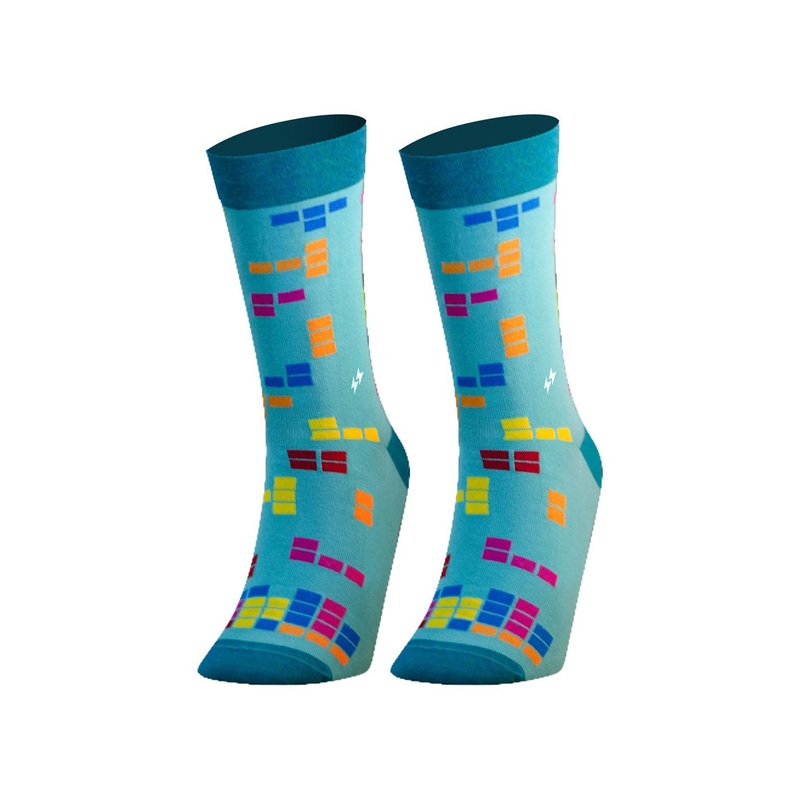 Papa Socks Tetris Edition Printed Calf-Length Socks