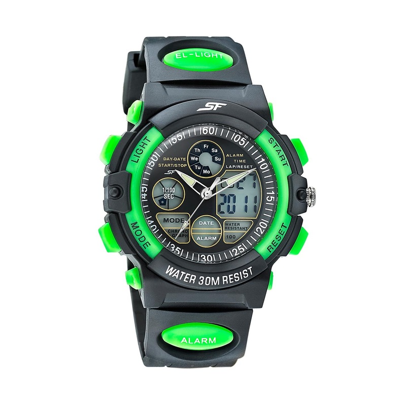 Sonata Men Black Analogue and Digital Watch 77116PP02W