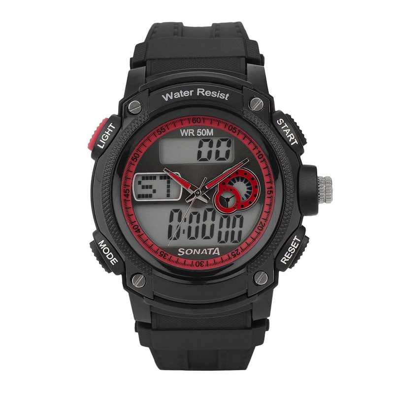 Sonata Men Black Dial Ocean Series Chronograph Analogue & Digital Watch ND7989PP03J