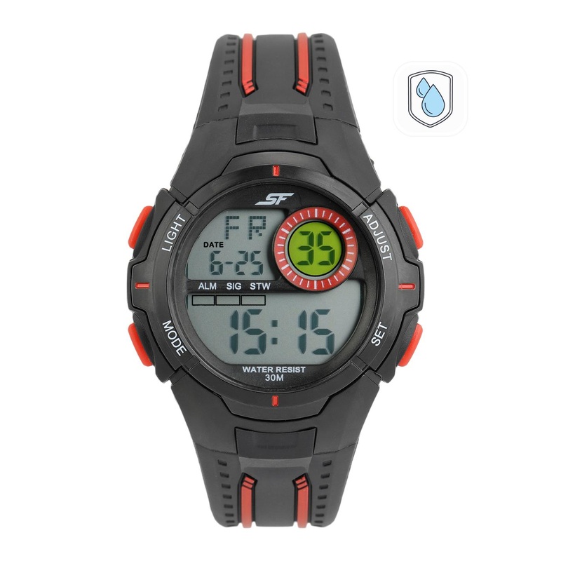 Sonata Men Black Digital Watch 77112PP01