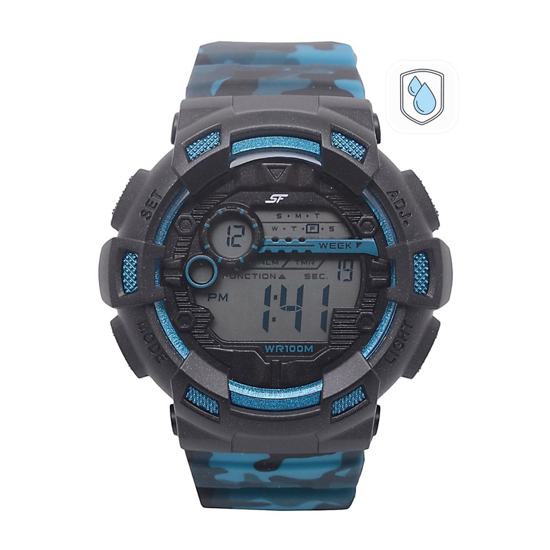 Sonata Men Blue & Black Digital Watch NK77053PP01