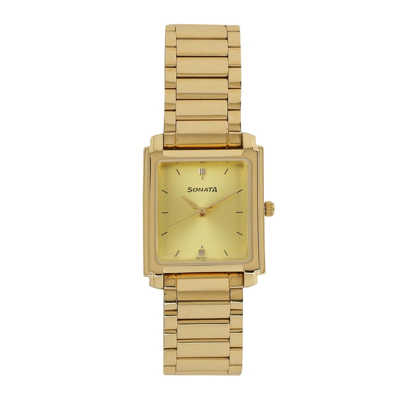 Sonata Men Gold-Toned Analogue Watch NK7053YM02