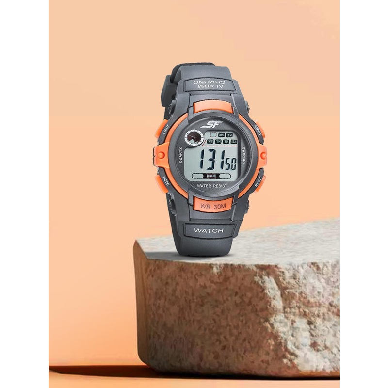 Sonata Men Grey & Black Digital Watch 77110PP04