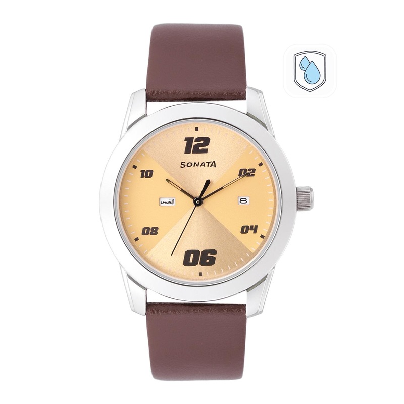 Sonata Men Leather Straps Analogue Watch NR7924SL13